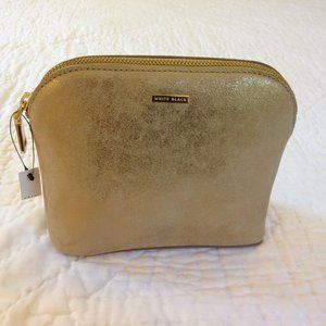 White House Black Market Gold Dome Cosmetic Bag